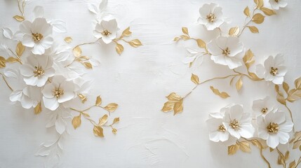 white and gold floral textile