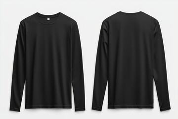 Black long sleeve tshirt mockup isolated created with Generative AI