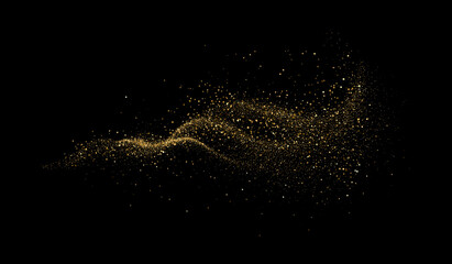 Poster - Abstract shiny gold glitter design element. For New Year, Merry Christmas greeting card design
