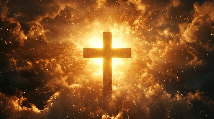 The cross of the Lord surrounded by rays of the sun, creating a powerful image of faith and hope.