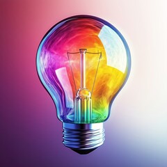 Poster - A Mesmerizing Colorful Light Bulb Illuminating Creativity