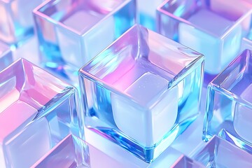 abstract background with elegant glowing 3d cubes