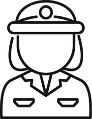 Poster - simple line icon of a policewoman wearing a uniform, perfect for projects related to law enforcement