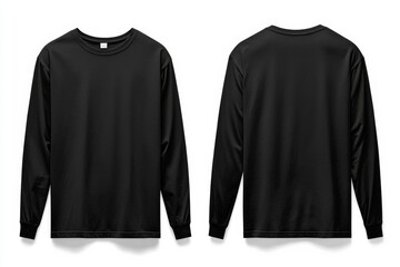 Black long sleeve tshirt mockup isolated created with Generative AI