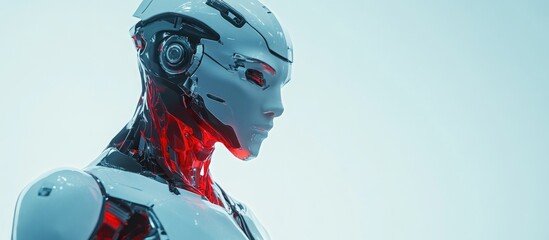 Poster - Futuristic robotic figure in attire digital art depiction