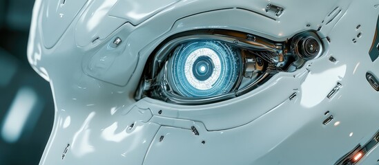 Poster - Robot s eye and mechanical facial features Stock illustration