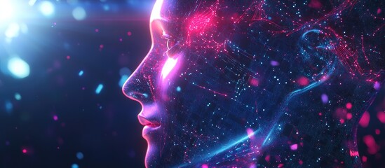 Aufkleber - Futuristic technology advancements through AI Engage in conversations with artificial intelligence for innovative experiences