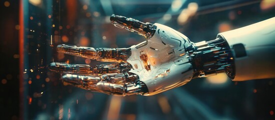 Poster - Futuristic concept featuring a human robotic hand