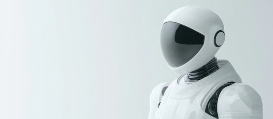 Poster - 3D rendering of a white robot set against a minimalist white backdrop