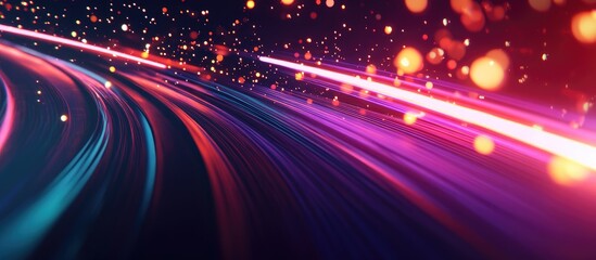 Poster - Abstract high speed light glare effect Futuristic technology showcasing dynamic movement and velocity