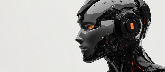 Poster - 3D illustration of a robotic head man