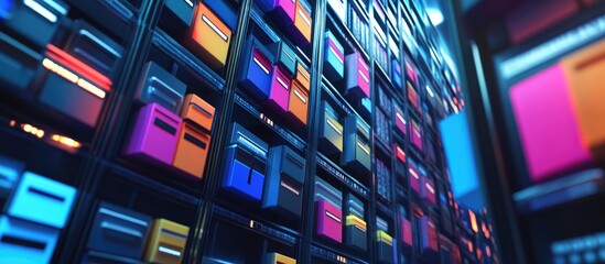 Poster - Document Management System DMS designed for automating the archiving and efficient management of information files representing modern internet technology concepts