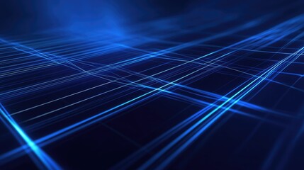 Poster - Glowing geometric lines on an abstract blue background Contemporary blue gradient square design Ideal for brochures corporate use websites posters banners and modern covers