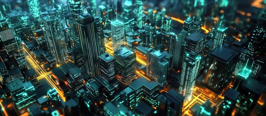 Poster - Smart city and communication network concept Emphasizing digital transformation Video version accessible in my portfolio