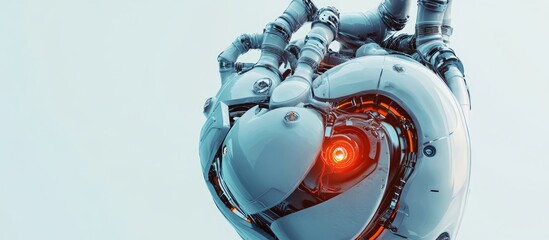 Poster - Futuristic 3D rendering of a robotic heart organ