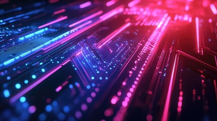 Poster - Abstract arrow direction on a technology themed background