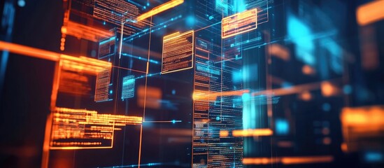 Aufkleber - Analysis of AI driven document processing technology for effective business data planning and management within a corporate network concept