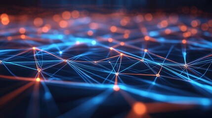 Poster - Concept of a digital age represented by network lines highlighting technology trends big data and networking advancements
