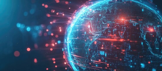 Aufkleber - Robot application enhancing global connectivity through innovation and technology showcasing the impact of artificial intelligence and advancements in various fields