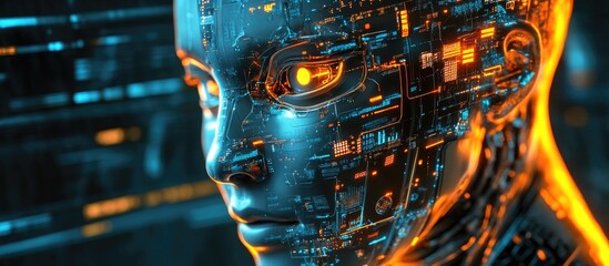 Poster - Future technologies in automation including innovative CPU systems and intuitive development for cyborg systems and the computer industry showcased through a 3D rendering