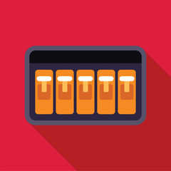 Poster - electrical fuse box with a row of safety fuses preventing an overload of the electrical circuit