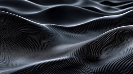 Sticker - Black and white waves featuring a carbon fiber texture