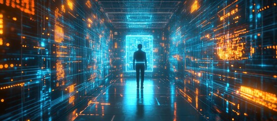 Poster - Futuristic 3D illustration showcasing innovative technology in the realm of artificial intelligence