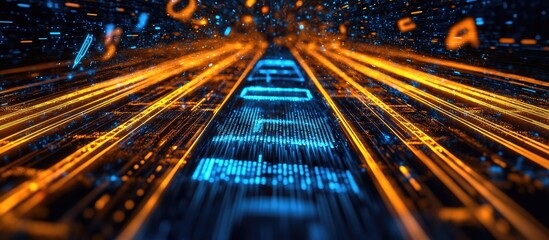 Poster - Concept of next generation high speed mobile Internet emphasizing advancements in 6G networks and their impact on technology and connectivity 3D illustration