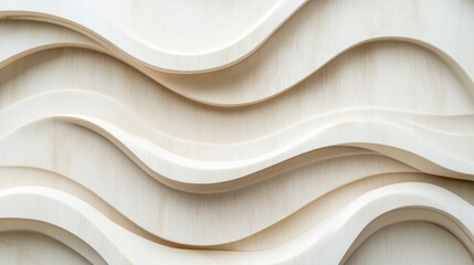 Canvas Print - This abstract design blends stunning plywood textures with wave patterns in a light environment, enhancing the space and creating a harmonious, tranquil, inviting, and soothing atmosphere