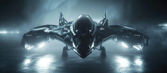 Poster - cybernetic fighter poised for action 3d illustration