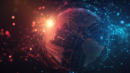 Aufkleber - Innovative technology backdrop representing a global digital business solution concept
