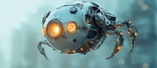 Poster - Floating robot 3D illustration