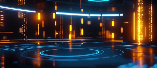 Poster - 3D rendered background showcasing advanced lighting technology