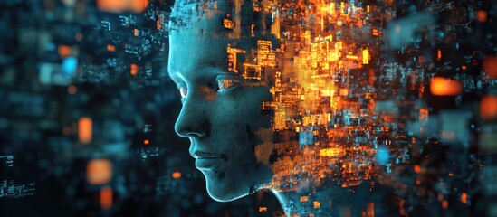 Poster - Artificial intelligence technology background with a virtual concept