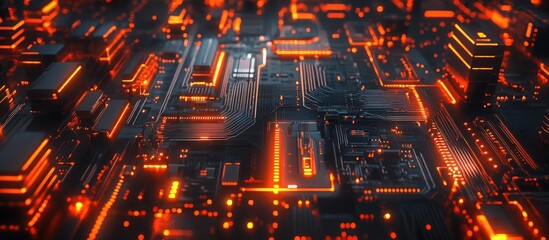 Poster - Futuristic technology network circuit board backdrop image