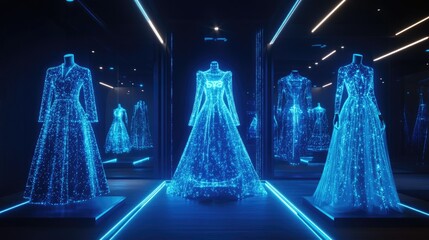 Poster - Illuminated outfits showcasing electric energy for home decor background