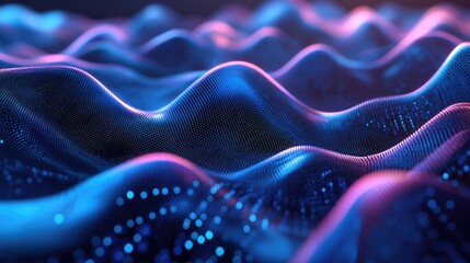 Poster - futuristic shapes within a virtual environment abstract mesh backdrop representing a concept of digi