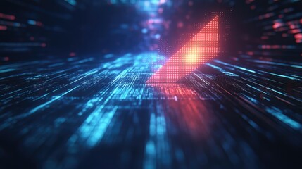Poster - Abstract arrow direction on a technology themed background