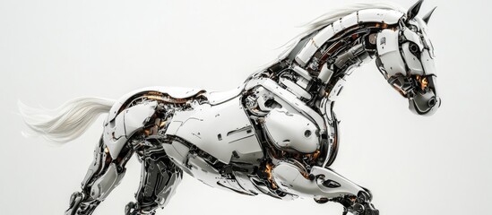 Poster - 3d rendering of a mechanical horse against a white background