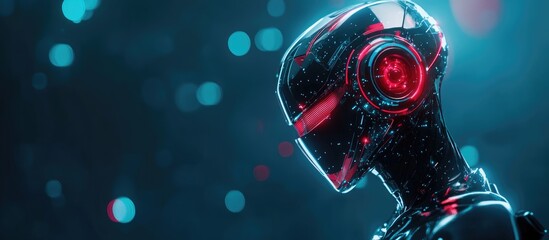 Aufkleber - Stylish Advanced AI Robot Concept in 3D Illustration Emphasizing Deep Learning and Technology