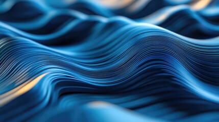 Poster - Dynamic abstract blue lines evoke a feeling of movement and speed enhanced by a smooth gradient effect