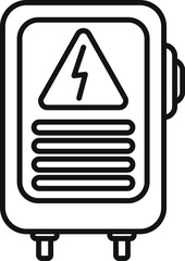 Poster - Electric fuse box showing high voltage connectors icon outline vector