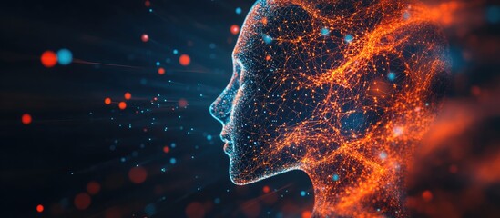 Poster - Digital illustration of a conceptual artificial intelligence mind