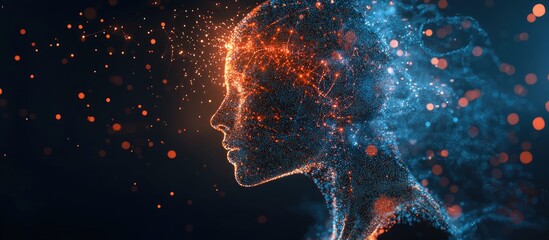 Poster - Abstract concept of artificial intelligence in a digital technology web environment Virtual representation of AI themes