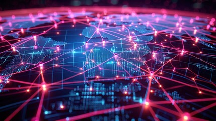 Poster - Global Network Connection Digital Technology Abstract