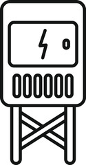 Poster - line icon of an electric meter, conceptually representing electricity consumption measurement