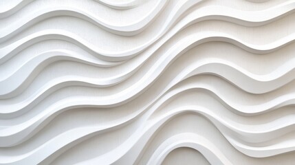 Poster - Dive into an exquisite white texture pattern that resembles beautiful waves, ideal for elevating various interior design projects with a vintage wooden aesthetic, adding a touch of elegance and style