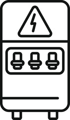 Poster - Simple vector showing an electric fuse box with a high voltage sign, perfect for projects related to electricity and safety
