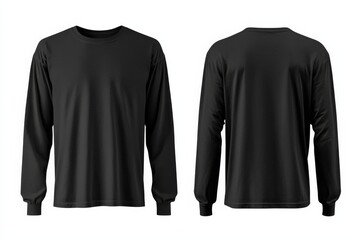 Black long sleeve tshirt mockup isolated created with Generative AI