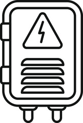 Poster - Line art icon of an electric fuse box, essential for electrical safety and power distribution